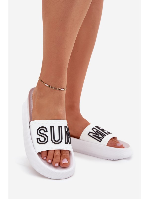 Women's Slippers On Thick Sole SUMMER White Vinceza 76051