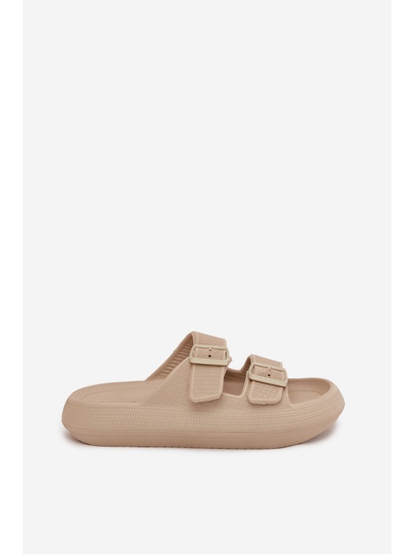 Women Foam Sandals With Buckles Vinceza 76056 Beige