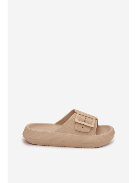 Women's Foam Slippers With Buckle Vinceza 75207 Beige