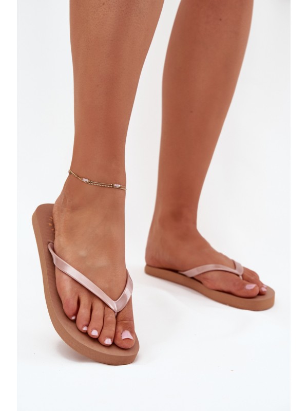 Women's Flip Flops Light Brown 4FMM00FFLIF018-82S