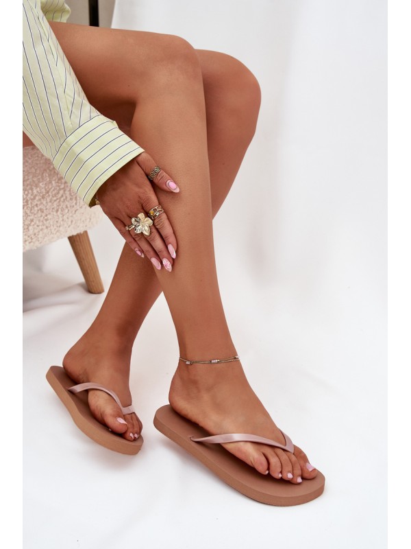Women's Flip Flops Light Brown 4FMM00FFLIF018-82S