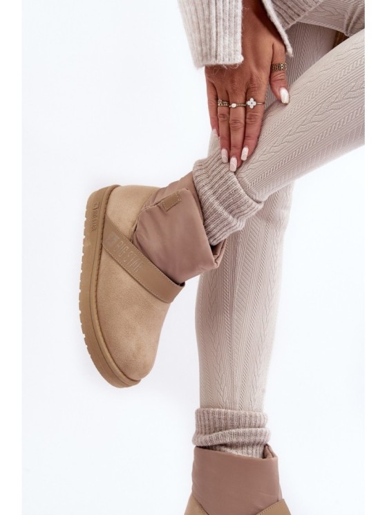 Women's Insulated Snow Boots with Platform Beige Big Star MM274152 2