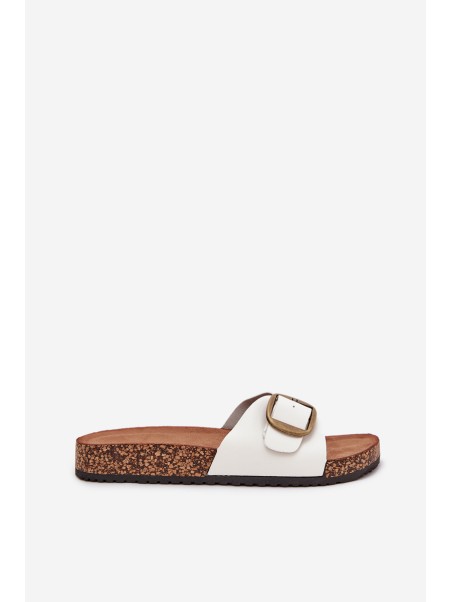 Women's Cork Platform Sandals With Buckle White Vianara