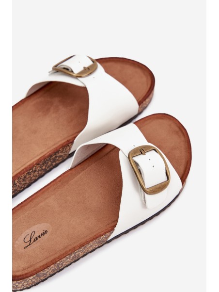 Women's Cork Platform Sandals With Buckle White Vianara