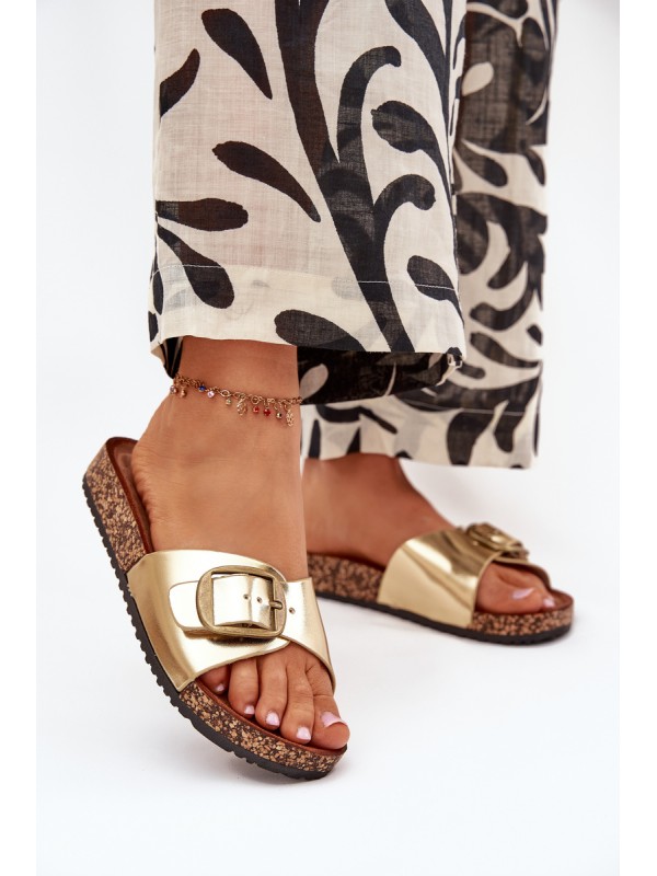 Women Sandals On Cork Platform With Buckle Golden Vianara 2