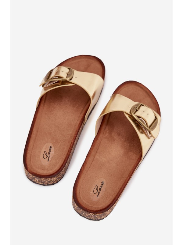 Women Sandals On Cork Platform With Buckle Golden Vianara