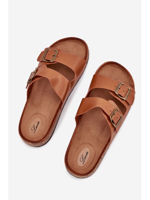 Women's sandals on cork platform with buckles Camel Vesina