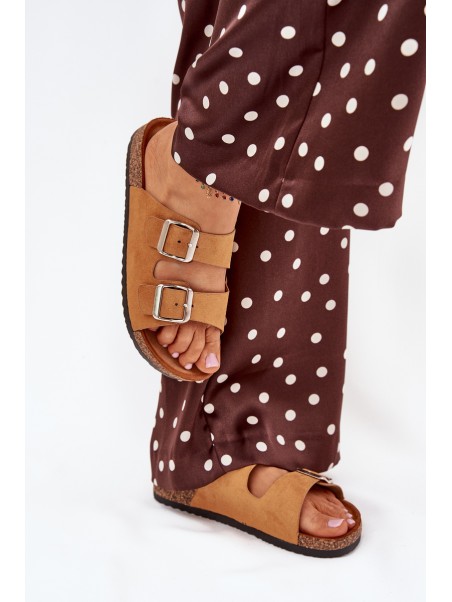 Women's Cork Platform Sandals With Buckles Camel Livara