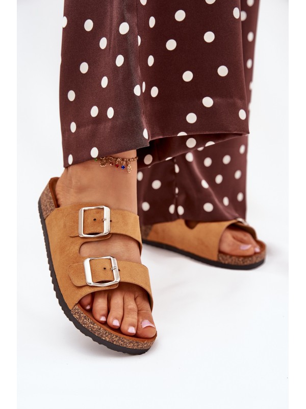 Women's Cork Platform Sandals With Buckles Camel Livara 2