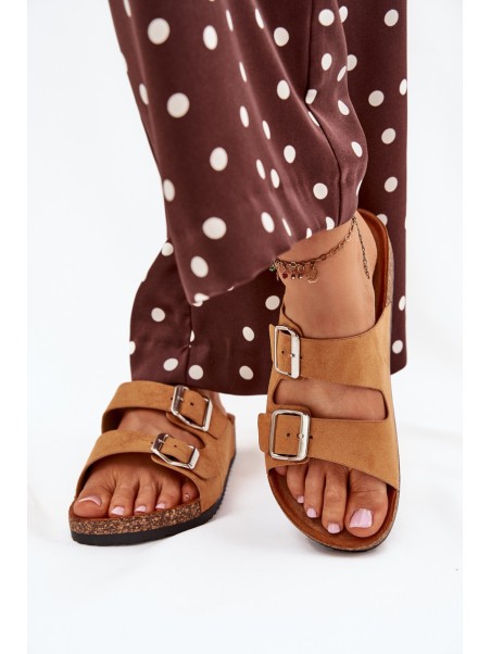 Women's Cork Platform Sandals With Buckles Camel Livara