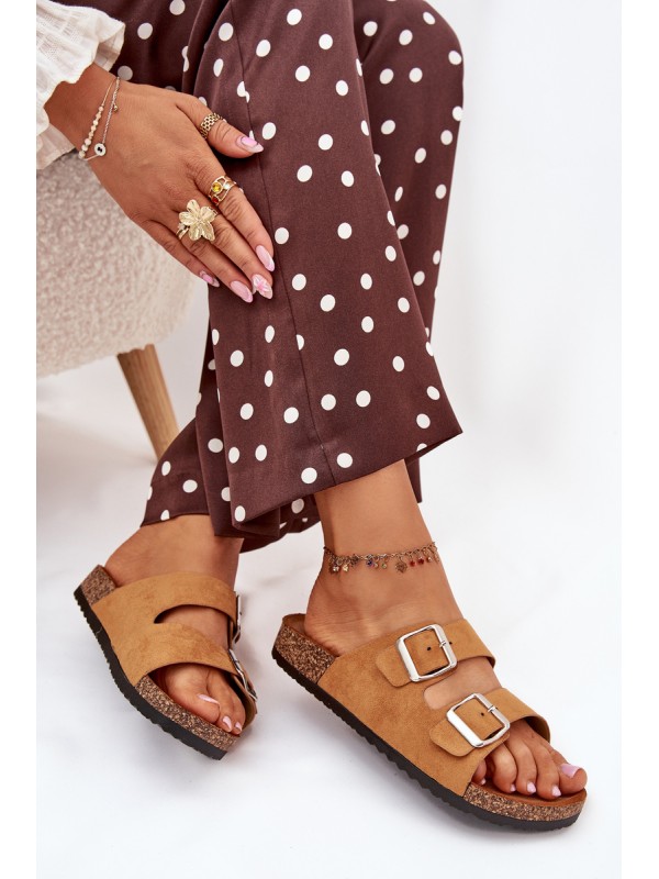 Women's Cork Platform Sandals With Buckles Camel Livara