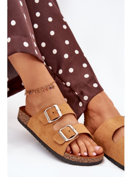 Women's Cork Platform Sandals With Buckles Camel Livara