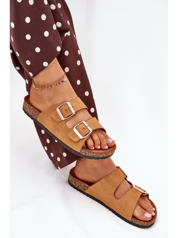 Women's Cork Platform Sandals With Buckles Camel Livara