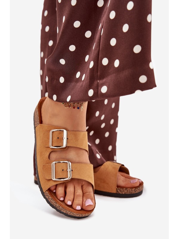 Women's Cork Platform Sandals With Buckles Camel Livara