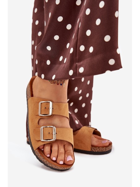 Women's Cork Platform Sandals With Buckles Camel Livara