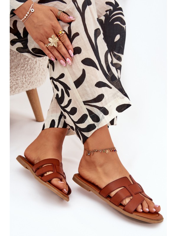 Women's sandals on flat heel Camel Mirona