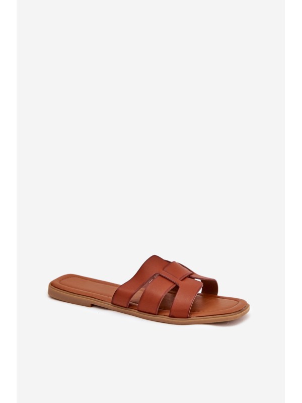Women's sandals on flat heel Camel Mirona