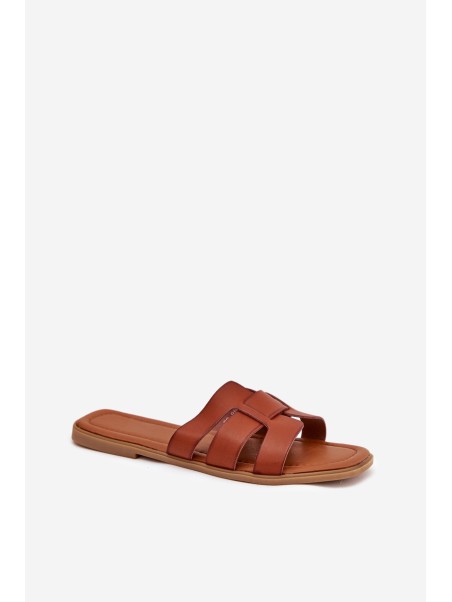 Women's sandals on flat heel Camel Mirona