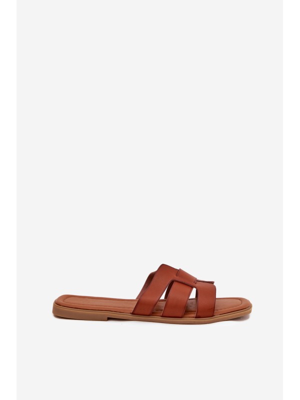 Women's sandals on flat heel Camel Mirona