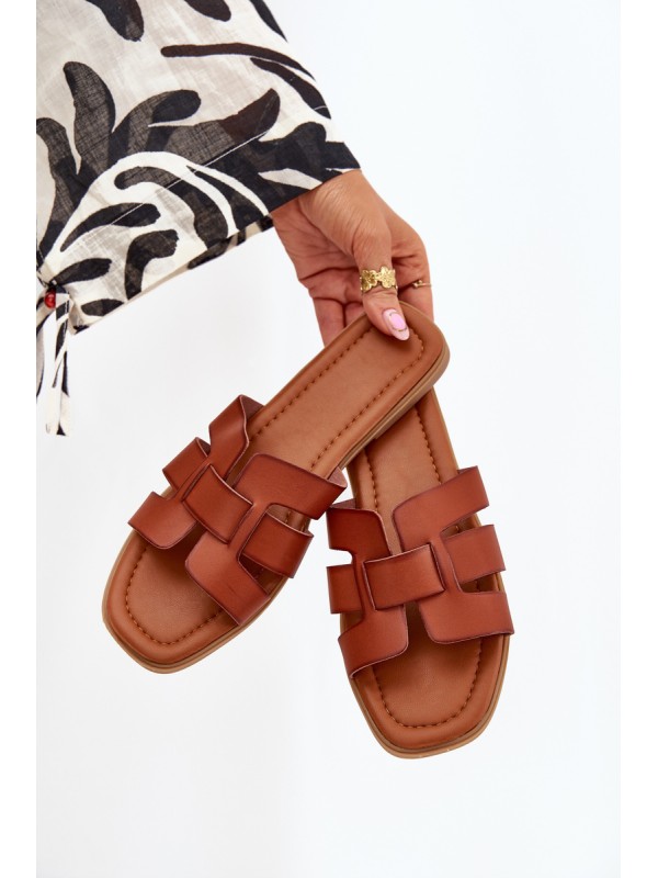 Women's sandals on flat heel Camel Mirona