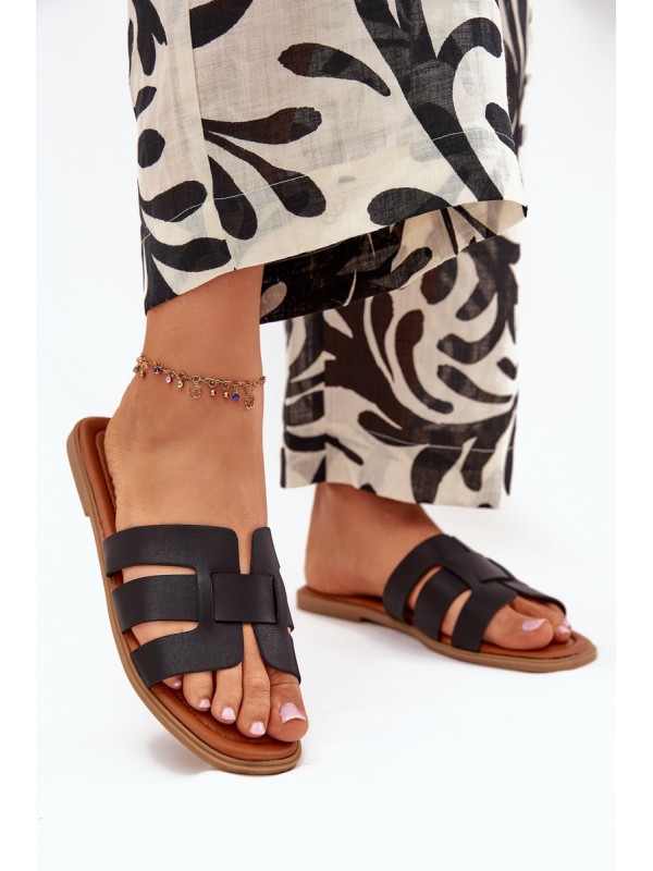 Women's Flat Heeled Sandals Black Mirona 2