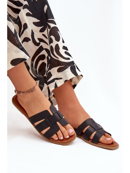 Women's Flat Heeled Sandals Black Mirona