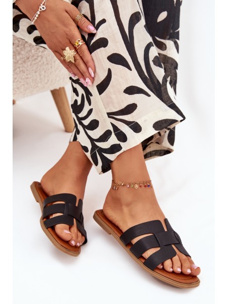 Women's Flat Heeled Sandals Black Mirona