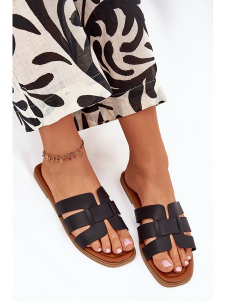 Women's Flat Heeled Sandals Black Mirona