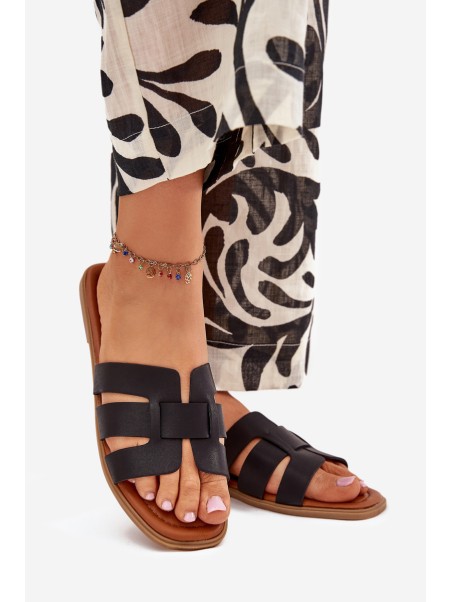 Women's Flat Heeled Sandals Black Mirona