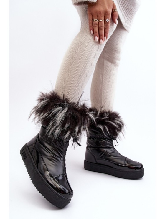 Women's Snow Boots with Fur Black Big Star MM274379 2