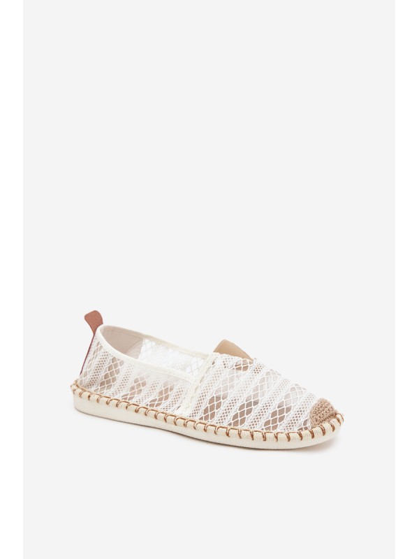 Lace Women's Espadrilles With Mesh White Faylira