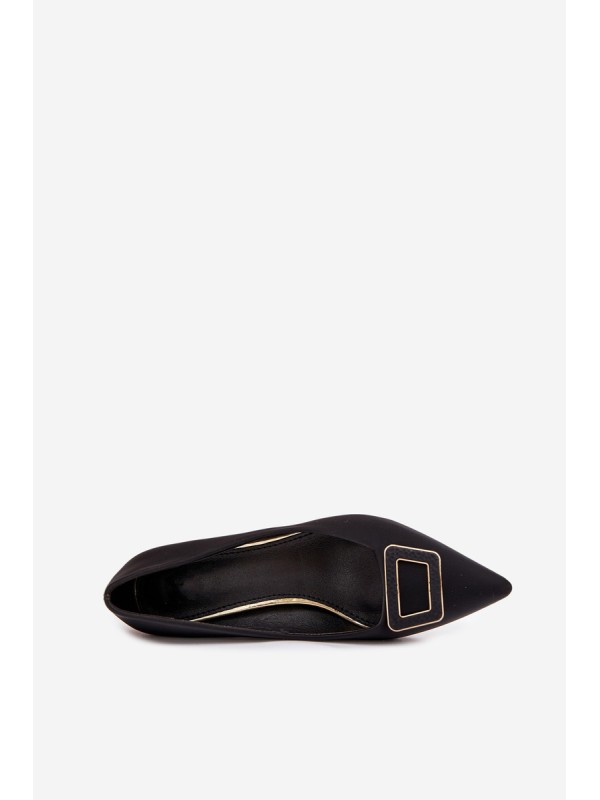 Heels with decorative buckle black Seriva