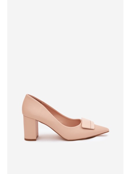 Heels with decoration beige Celira