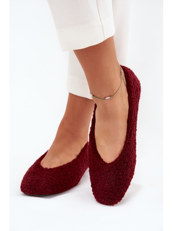 Women's Ballerinas With Sheepskin Bordeaux Zimira