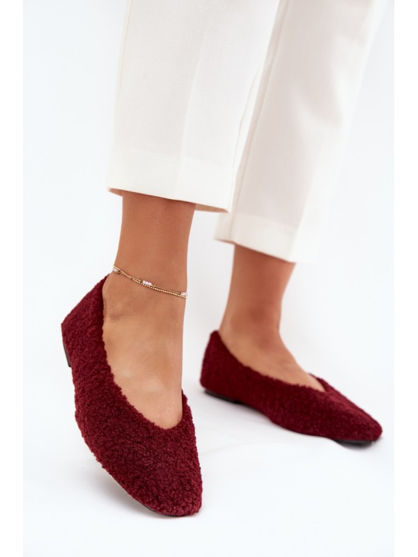 Women's Ballerinas With Sheepskin Bordeaux Zimira 2