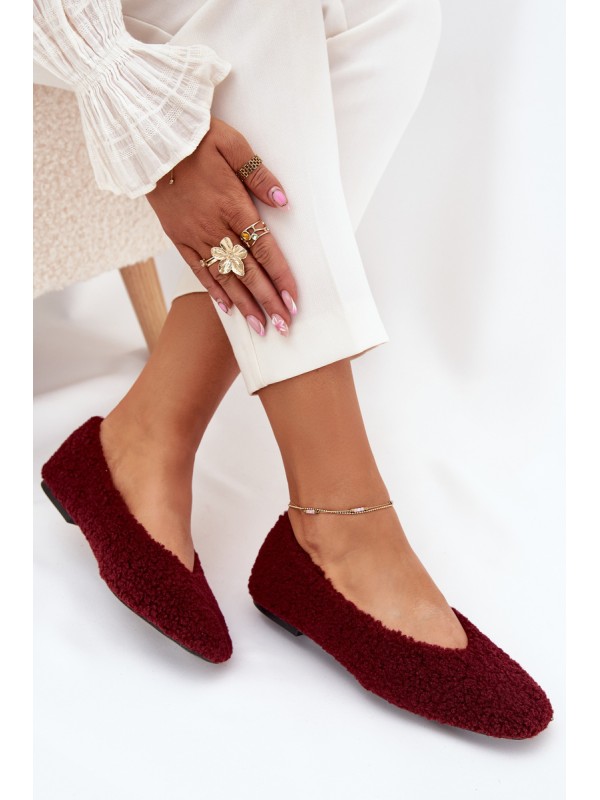 Women's Ballerinas With Sheepskin Bordeaux Zimira