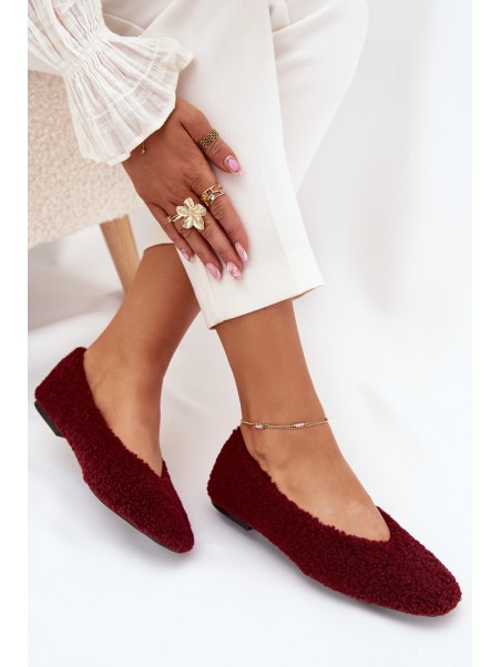 Women's Ballerinas With Sheepskin Bordeaux Zimira