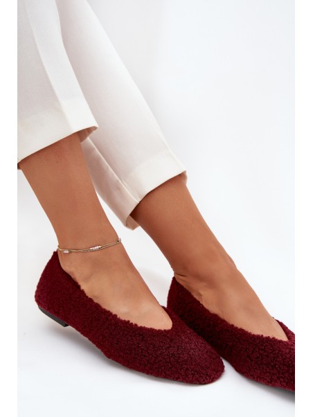 Women's Ballerinas With Sheepskin Bordeaux Zimira