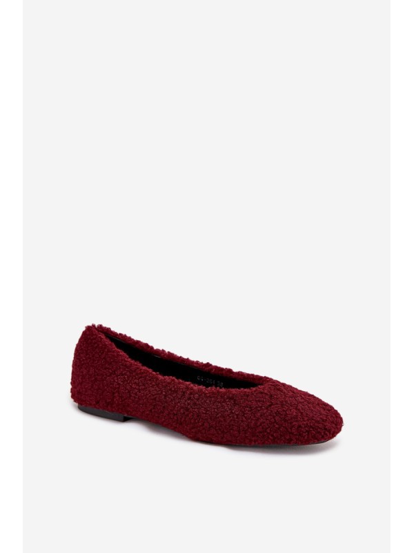 Women's Ballerinas With Sheepskin Bordeaux Zimira