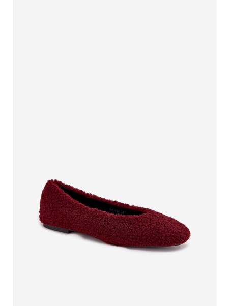 Women's Ballerinas With Sheepskin Bordeaux Zimira