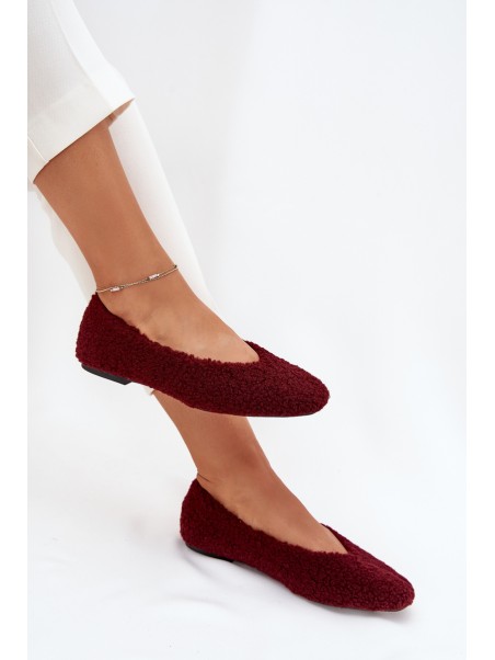 Women's Ballerinas With Sheepskin Bordeaux Zimira