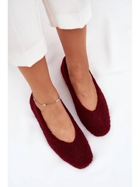 Women's Ballerinas With Sheepskin Bordeaux Zimira