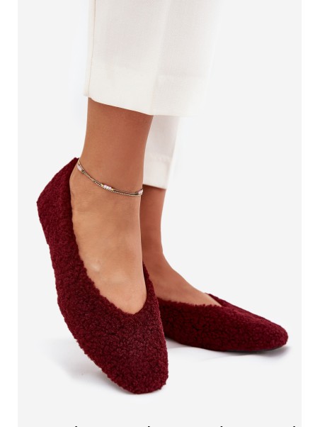 Women's Ballerinas With Sheepskin Bordeaux Zimira