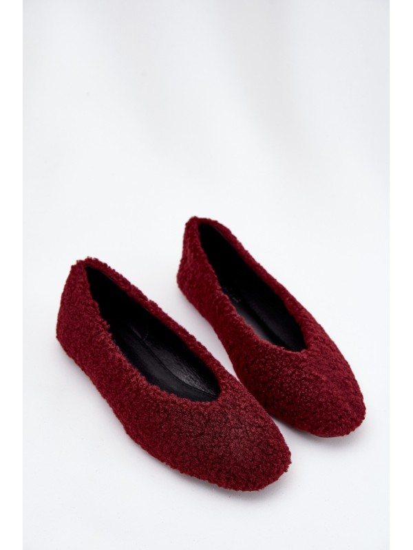 Women's Ballerinas With Sheepskin Bordeaux Zimira