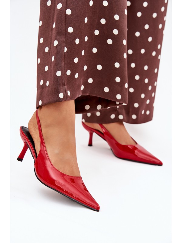 Patented Stilettos With Open Heel Red Talira