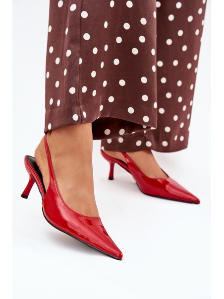 Patented Stilettos With Open Heel Red Talira
