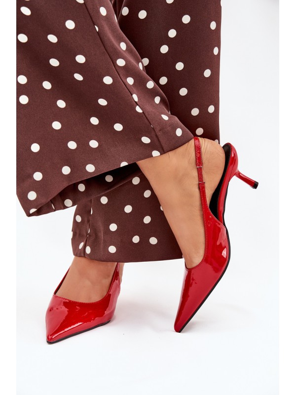 Patented Stilettos With Open Heel Red Talira