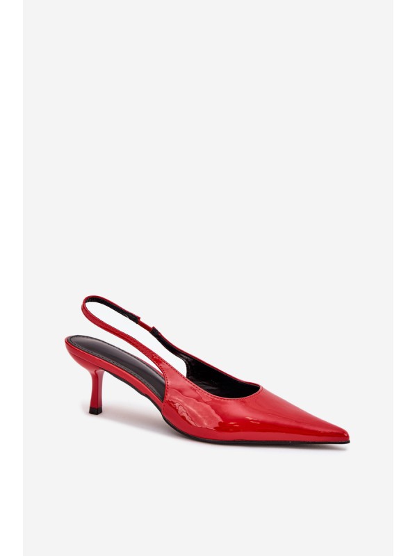 Patented Stilettos With Open Heel Red Talira