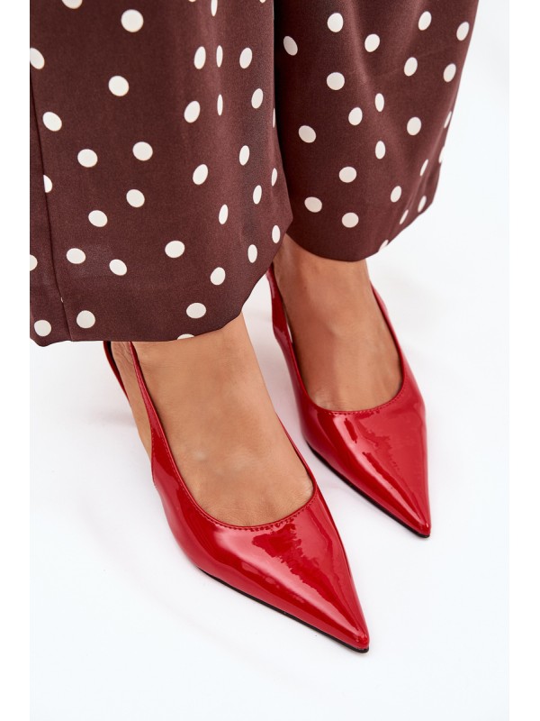 Patented Stilettos With Open Heel Red Talira