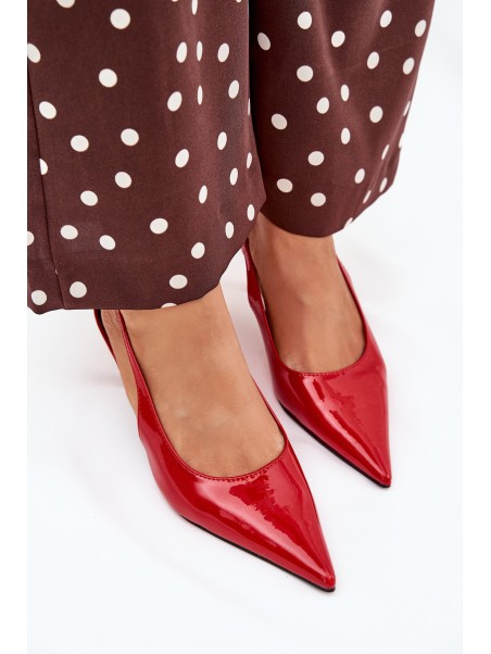 Patented Stilettos With Open Heel Red Talira
